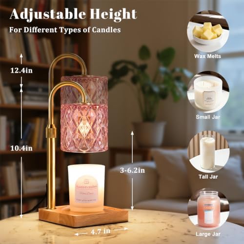 Pink Candle Warmer Lamp with Timer - Wax Melt Warmer for Jar Candles - Image 4