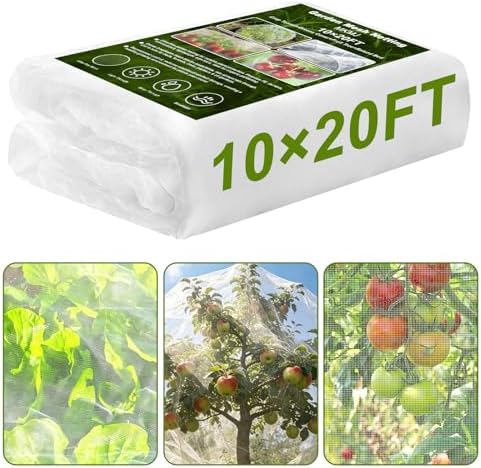 10×20 FT Garden Netting, Ultra Fine Mesh Pest Barrier, Plant Covers Row Cover for Vegetables Fruits Flowers, Greenhouse Raised Bed Screen Protect Plants from Birds Bugs by Unknown
