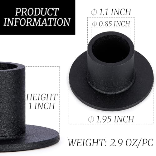 DEYBBY Black Metal Taper Candle Holders Set of 8 - Image 4