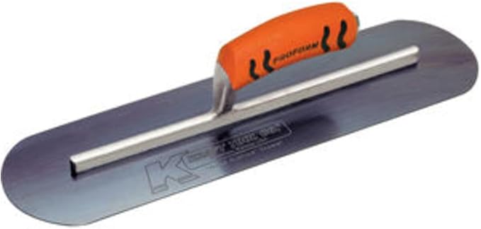 Kraft Tool CF739BPF Blue Steel Pool Trowel with ProForm Handle L-Shank, 20 x 4-Inch