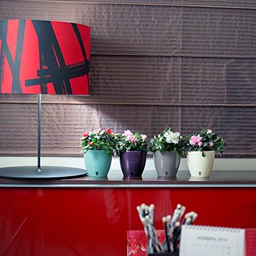 DECOPOTS - 3 Pack Self Watering Planter - Indoor/Outdoor Decorative Flower Pot with Drainage Cartridge and Water Level Indicator (6.7", Jade)
