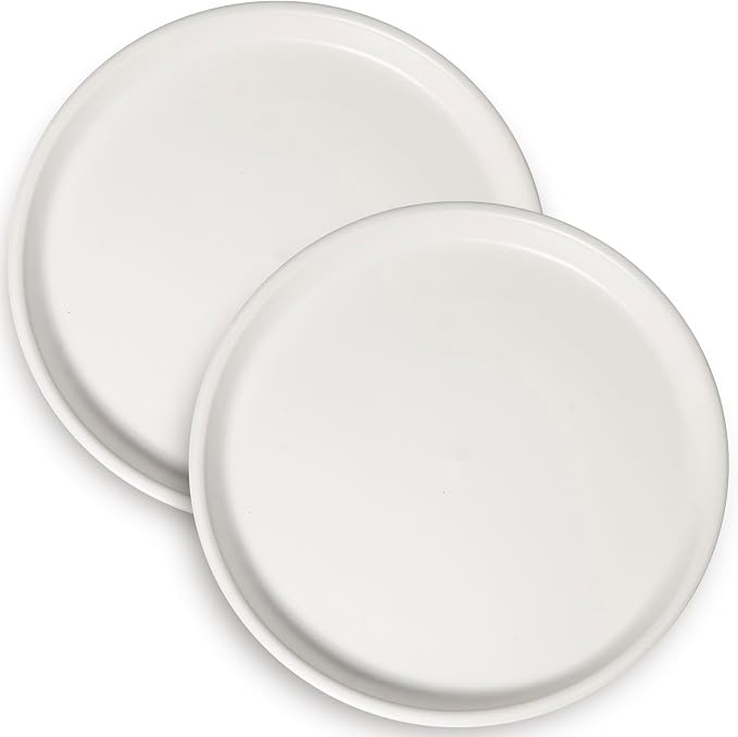 Plant Water Catcher Trays - Ceramic Plant Saucers 12 Inch Plant Trays for Indoors No Holes Plant Drip Trays Drainage Decorative Flower Pot Saucers Large Plant Dishes 2 Pack White