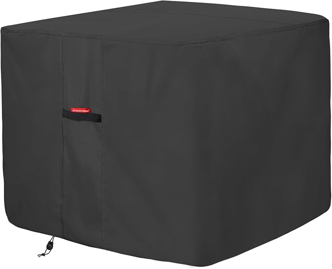 Porch Shield Waterproof AC Covers – Heavy Duty Square Air Conditioner Cover for Outside Unit Up to 30''L x 30'' x 32'', Black