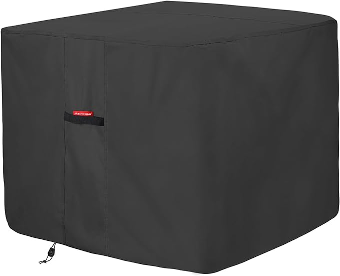 Porch Shield Waterproof AC Covers – Heavy Duty Square Air Conditioner Cover for Outside Unit Up to 34''L x 34'' x 36'', Black