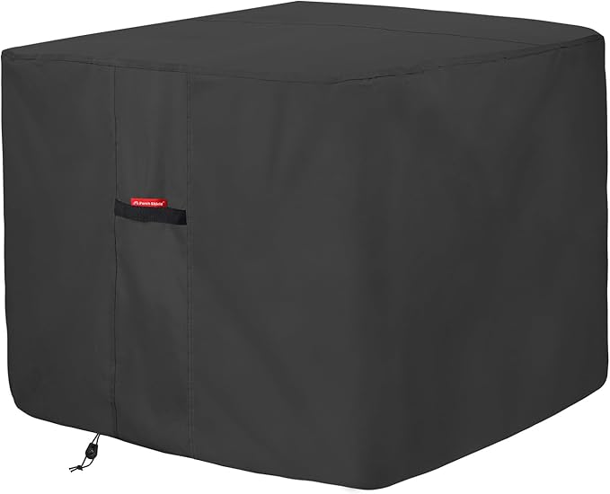 Porch Shield Waterproof AC Covers – Heavy Duty Square Air Conditioner Cover for Outside Unit Up to 26''L x 26'' x 30'', Black