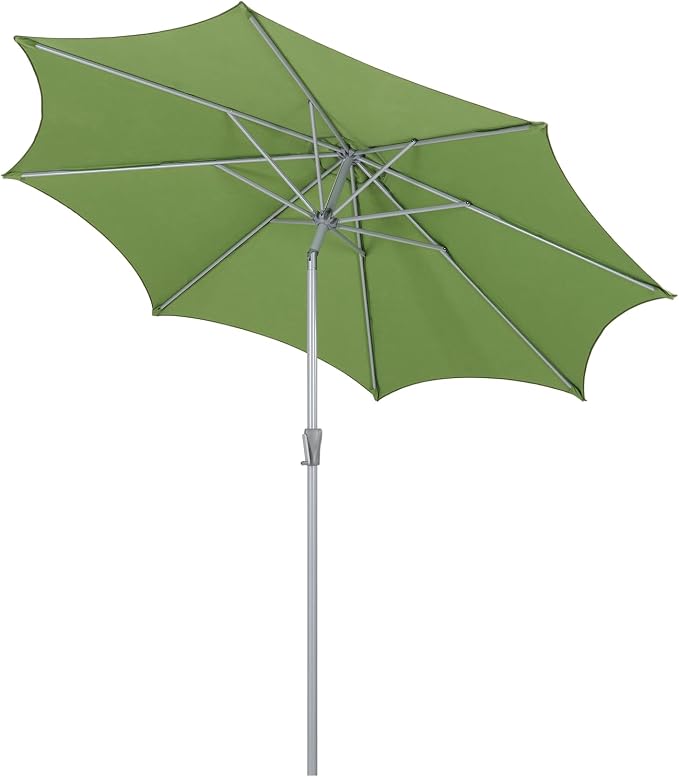 Tempera Patio Umbrellas Arc Edge Outdoor Table Market Umbrellas with Crank & Pust Button Tilt|Auto-Tilt, 8 Steel Ribs, High Color-Fastness Canopy