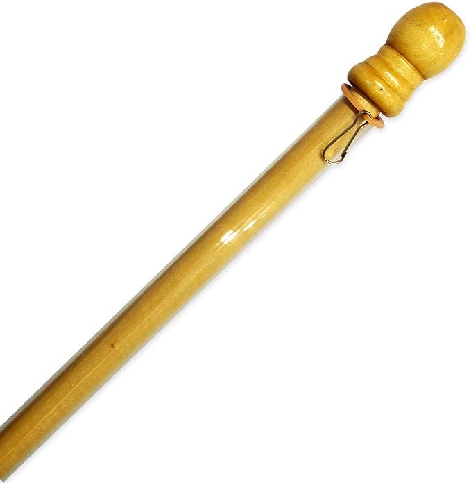 Wooden Flag Poles For Outside House American Banner Tapestry Home Decor Gifts Accessories Outdoor Decoration Deluxe Anti-Wrap Wall Roof Mount Garden Standard Wood Stand Hardware 42" Holder With Clips Tube