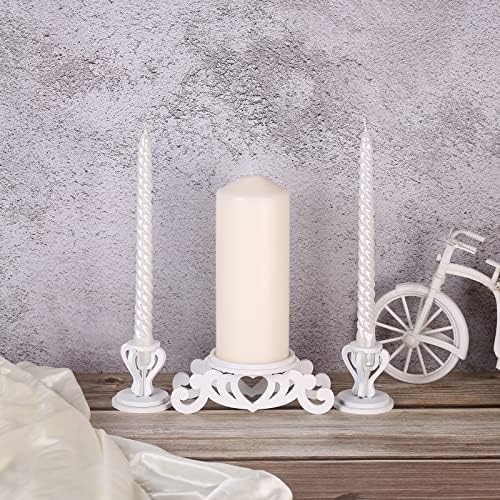 Wooden Unity Candle Holder Set, Wedding Ceremony Centerpiece Decor - Image 6