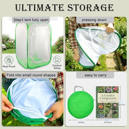 24" Garden Mesh Plant Tent Enclosure, Pop-Up Cage Plant Cover Pest Protection Guard for Fruit, Vegetables, Flowers and Herbs （16" x 16" x 24" ） - Image 5