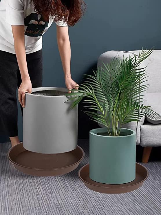 6 Pack of 12 inch Plant Saucer, Heavy Duty Plastic Plant Saucer 12 inch Round, Plant Tray for Pots, Flower Plant Saucers for Indoors, Plant Trays for Planter 10"/11"/12" (12", Chocolate)