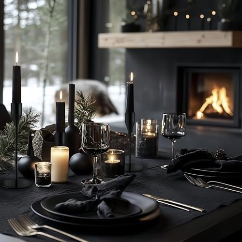 Black Candlestick Holders, Metal Taper Candle Holders, Set of 6 - Image 4