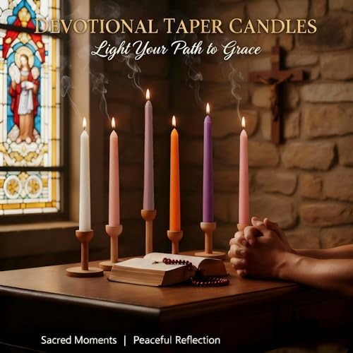 6Pcs Taper Candles Orange Set for Modern Farmhouse Decor,10 Inch Gradient Orange Candle Sticks for Boho Decor,Dripless Unscented Long Burning Rustic Candlesticks for Centerpiece,Wedding,Dinner - Image 4