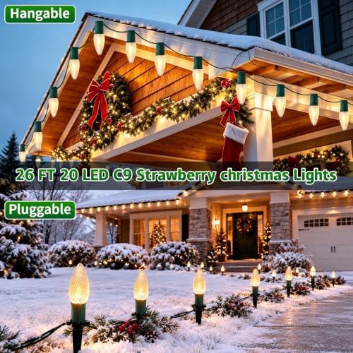 26Ft 20 C9 Led Bulbs Christmas Lights Outdoor, Christmas Pathway Lights - Image 6