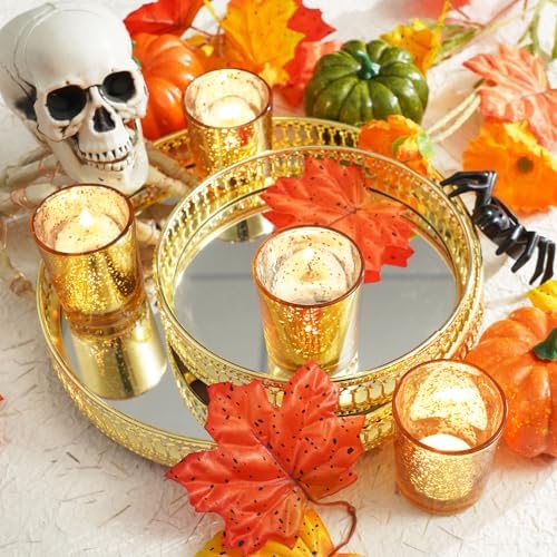 Homemory 36 Pcs Gold Votive Candle Holders, Mercury Glass Candle Holder, Tealight Candle Holders for Table Centerpieces, Baby Shower, Party, Anniversary, Wedding, Home Decor, Halloween, Christmas - Image 6