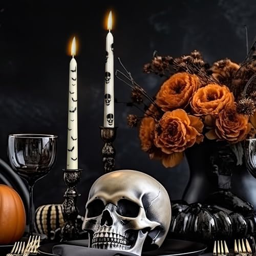Nuanchu 12 Pcs Halloween Taper Candles 10.6 Inch Ghost Candle Sticks - Image 5