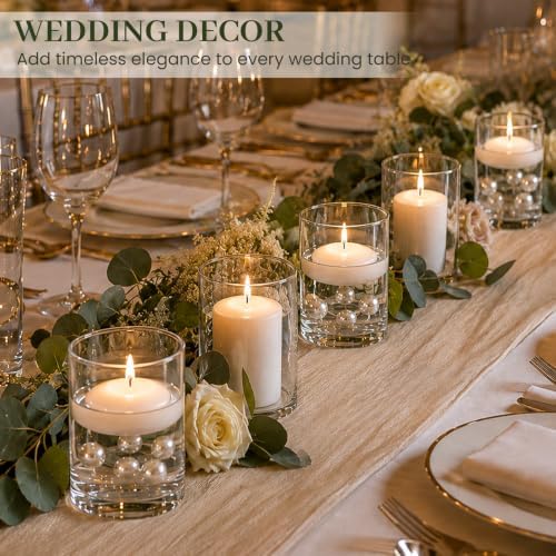 UPBUD 5 Inch Glass Cylinder Vases for Centerpieces, Floating Candle Vases - Image 5