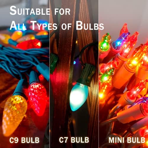 12 Inch Christmas Light Stakes Outdoor Lights Stake 50 Pack Universal Yard Lawn Stake for C6 C7 C9 Christmas Pathway Lights Holiday Light Stakes for Christmas Decorations Outdoor Garden Patio(Green) - Image 3