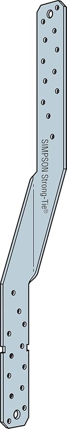 Simpson Strong-Tie HTS20 Heavy Twist Strap - 20 in. Long, 14-Gauge Zinc Galvanized Steel Construction, Resists Heavy Uplift Loads, Small Bend Section to Reduce Interference
