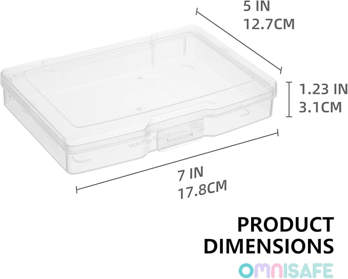 5x7 Photo Storage Cases, Plastic Craft Storage Container, Acid-Free Box for Pictures, Crafts, Scrapbooking, Photo Keeper (20) | Acid-Free, Sturdy, Large Capacity, Scrapbooking, Photo Keeper