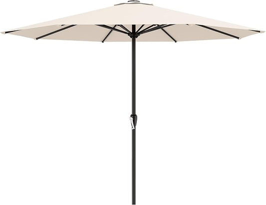 AreShark 12 FT Patio Umbrella for Outdoor, Outdoor Table Umbrella with Push Button Tilt and Crank, Outdoor Patio Umbrellas with 8 Sturdy Ribs, Patio Umbrellas for Market, Garden, Pool (Cream White)