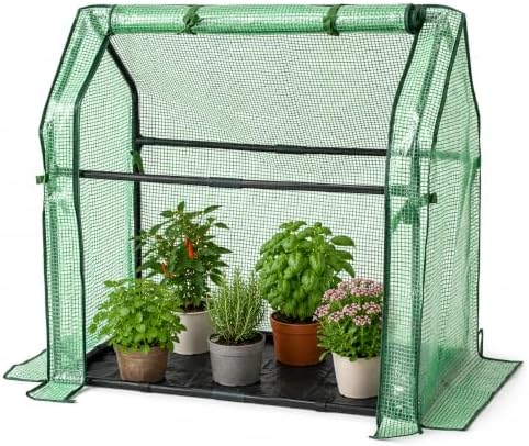 Gardzen Mini Greenhouse, 36 x 19 x 33 in, PE Cover with Floor Mat by Gardzen