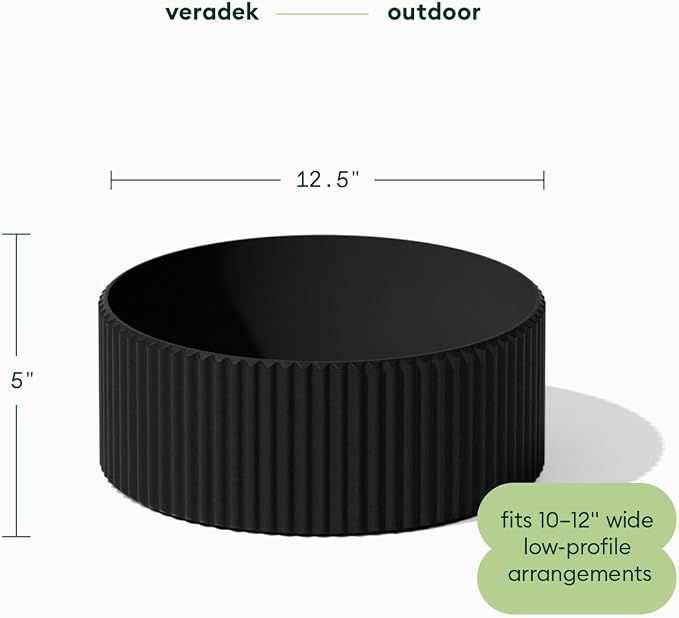 Veradek Mod Series 5" Bowl Planter for Indoor or Outdoor Tabletop/Balcony | Durable Plastic-Stone Composite Material | Modern Décor for Flowers, Succulents, Small Plants