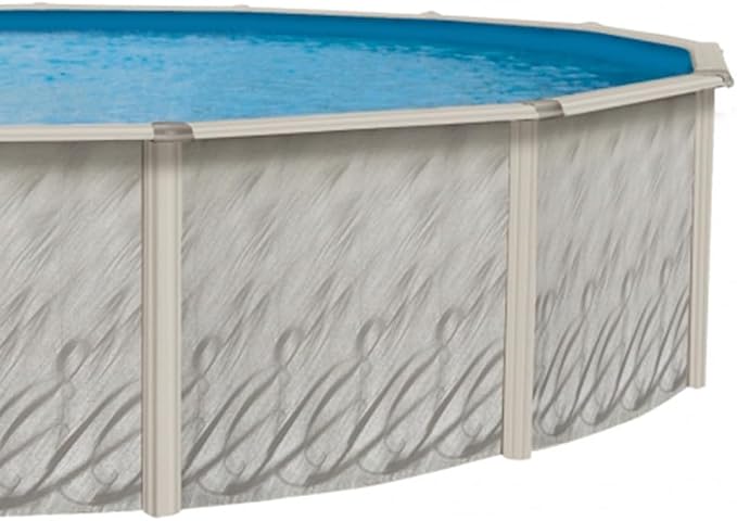 Pools 'Meadows' 15 ft x 24 ft Oval Above Ground Swimming Pool | 52 Inch Resin Protected Steel Sided Walls | Bundle Includes: 25 Gauge Overlap Liner & Widemouth Skimmer