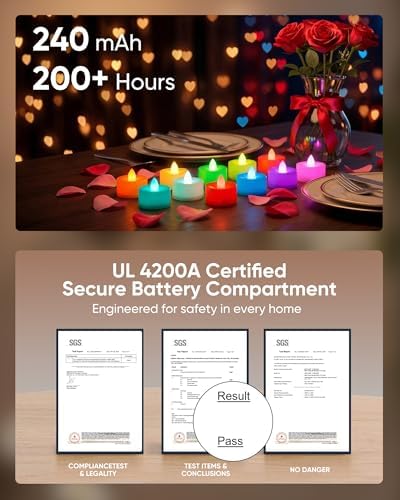 Homemory 50-Pack 7-Color Changing Flameless Tea Light Candles, 200+ Hours - Image 3