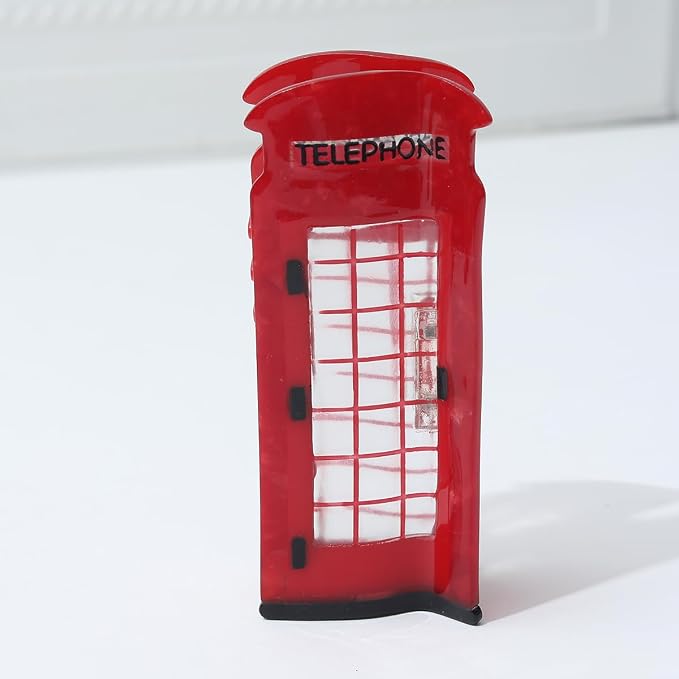 Personalized London Icon Phone Booth Hair Claw Clip,Fun Acetate Hair Claw for Women Girls Hair Accessories Gift