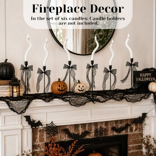 AYGXU Halloween Decorations Indoor-6 Pcs Twisting Ghost Candles with Ribbons Decor,Taper Candles,Halloween centerpieces for Party,Tables,Fireplace Decorations(Candlesticks not Included) - Image 4