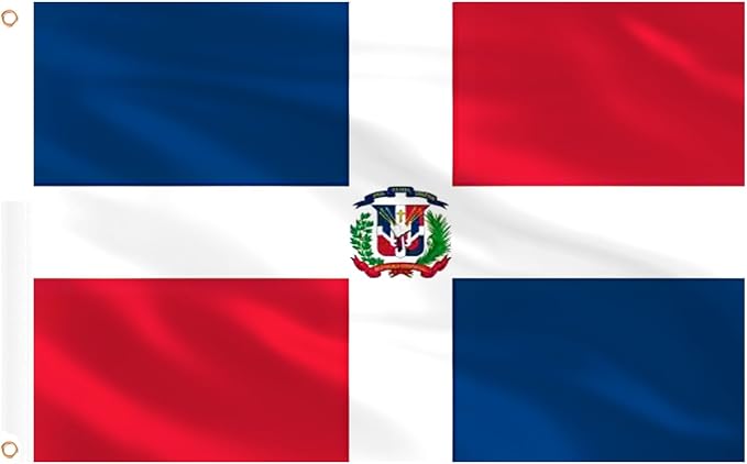 AhfuLife National Flag 3x5 Ft, Large National Flags for Outside - Double Side with Brass Eyelets for Soccer Games National Day Party Bar Garden Decoration Indoor Outdoor（Dominica ,1Pcs）