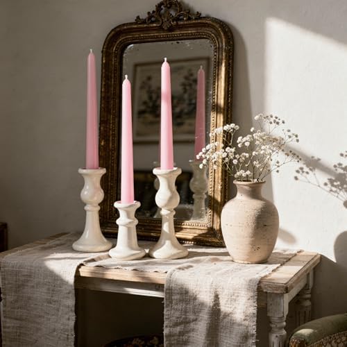 Viyffo Taper Candles, 10 Inch, 4 Pack, Cheery Bloom Pink – Unscented - Image 5