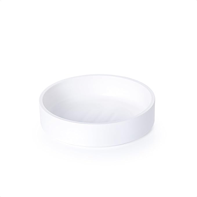 Phoenix Vine 6 Inch Plastic Plant Saucer Water Drip Tray, Heavy Sturdy Round Plant Drainage Tray for Indoors Outdoor, Matte White, 21-TY-6W-1