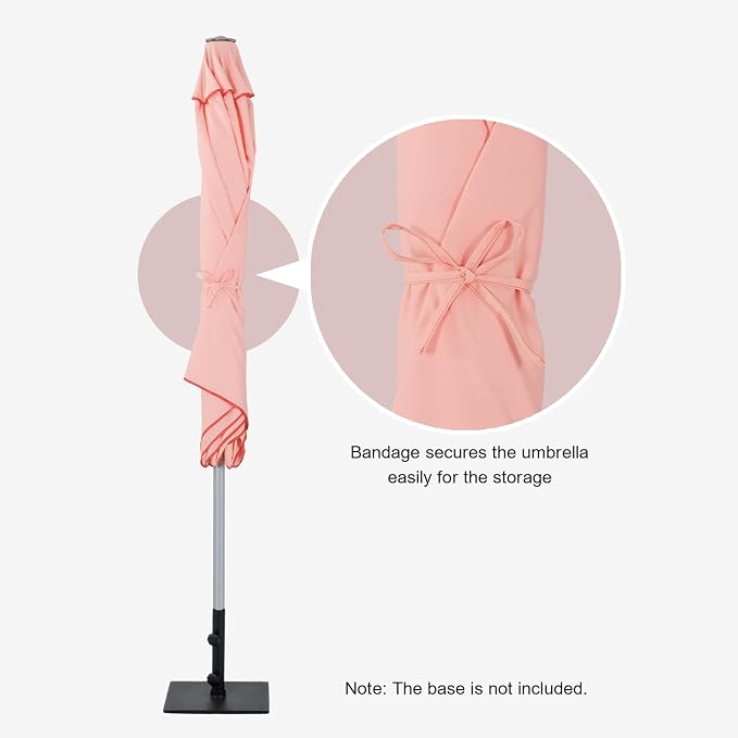 Tempera Patio Umbrellas Arc Edge Outdoor Table Market Umbrellas with Crank & Pust Button Tilt|Auto-Tilt, 8 Steel Ribs, High Color-Fastness Canopy