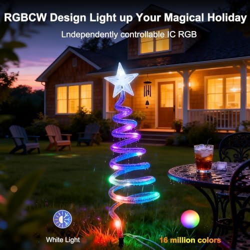 20" Christmas Pathway Lights Outdoor, 6 Pack Smart Spiral Xmas Tree Lights - Image 4