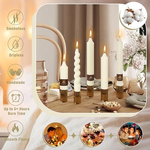 Ivory Candle Dripless Candlesticks Short Taper Candle 7 inch Small Candle Sticks Ivory Tapered Candles Wax Cute Stick Candles for Home Décor Weddings Holiday - Image 5