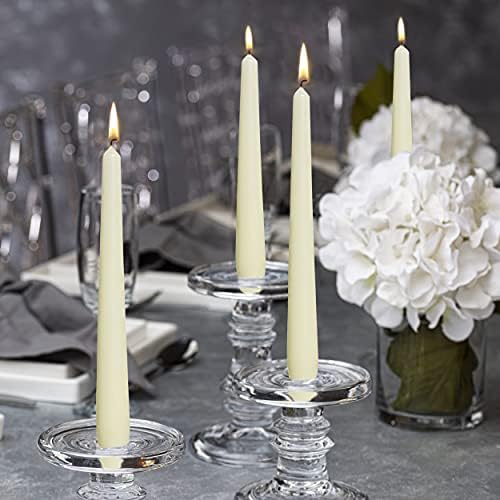 BOLSIUS 20 Count Unscented 10 Inch Ivory Household Taper Candles - 8 Hours Burning Time - Premium European Quality - Smokeless Dripless Taper Candlesticks - Great for Home Décor, Dinners, and Parties - Image 6
