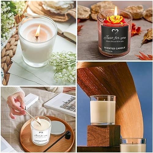 CONNOO 8 Pack 14 OZ Clear Glass Candle Jars with Bamboo Lids - Image 5