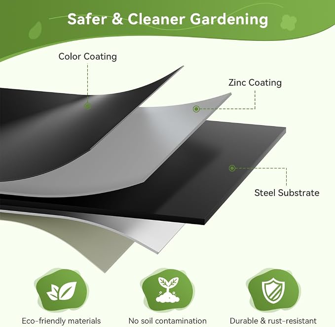 COMHOMA 3 Pack Round Raised Garden Bed 2x2x1ft,Galvanized Metal Planter Box Kit for Outdoor Gardening,Vegetable Flower Herb Growing Beds with Gloves Tools,Black