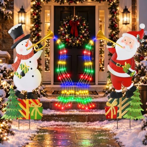 Lewondr 2 PCS Christmas Outdoor Decoration with Colored Light by Lewondr