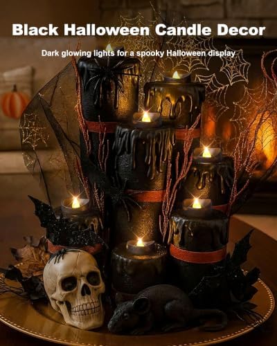 Homemory 24-Pack Black Remote Flameless Battery Tea Light Candles, 400+ Hrs - Image 3