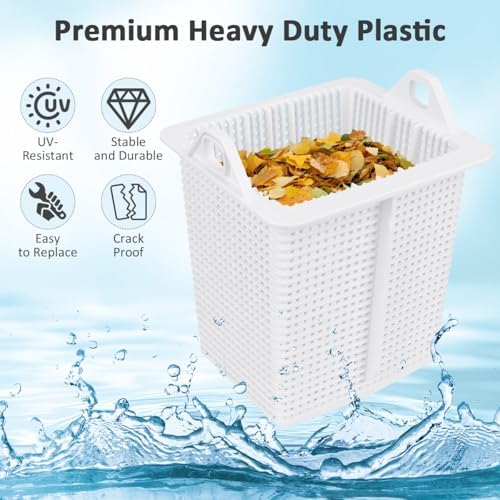 WKZO 2-Pack Pool Pump Strainer Basket, Compatible with SPX1600M Replacement | Fits Hayward SP1600X5, SP1605X7, SP1610X15. 6"x5.5" Strainer, Heavy-duty, Strong Handle, Easy Clean