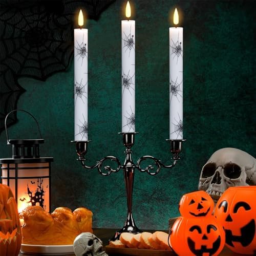 Wondise Spider Halloween Flameless Taper Candles with Remote & Timer - Image 7