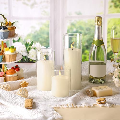 Shihanee 3 Pillar Candle and Holder, M, Ivory White - Image 6
