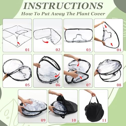 2 Pack Raised Garden Bed Foldable Clear PVC Greenhouse Covers 39"x39"x20" - Image 4