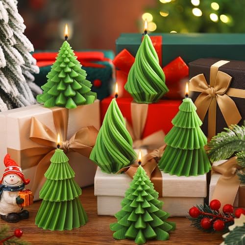 Conelist 6 Pcs Christmas Tree Candles Decorative Xmas Wax Candles Decor - Image 6