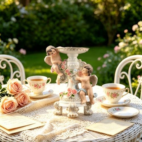 Angel Candle Holder Figurine Painted Resin Table Decor Home - Image 5