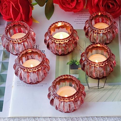 Woho 12pcs Rose Gold Tea Lights Candle Holder, Tealight Holder for Wedding by Woho