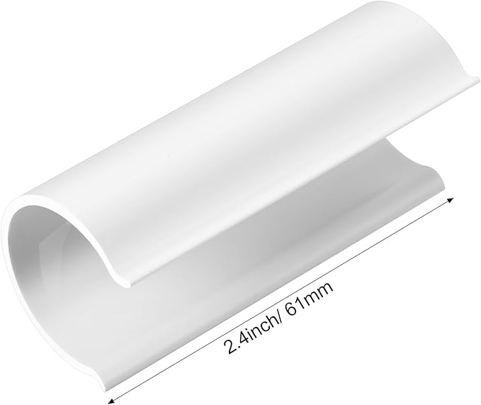 Jetec 64 Pieces PVC Pipe Clips Pool Cover Clamps for Above Ground Pools for Greenhouses, Row Covers, Shelters, Bird Protection, 2.4 Inches Long(3/4 Inch,White)