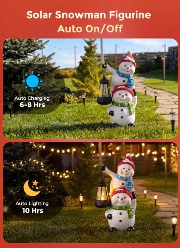 Brightown Solar Snowman Garden Statues for Indoor & Outdoor Christmas Decor - Image 5